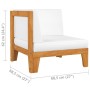 Sectional corner sofa and cushions white cream acacia wood by vidaXL, Modular outdoor sofas - Ref: Foro24-312148, Price: 123,...