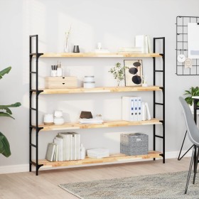 Solid untreated acacia wood floating shelf 140x20x4 cm by , Shelves and shelves - Ref: Foro24-3279435, Price: 58,99 €, Discou...