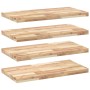 Floating shelves 4 units untreated acacia wood 100x40x4 cm by , Shelves and shelves - Ref: Foro24-3279482, Price: 286,99 €, D...