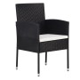 Garden chairs with cream cushions 2 units black synthetic rattan by , Garden chairs - Ref: Foro24-318724, Price: 120,49 €, Di...