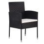 Garden chairs with cream cushions, 4 units, black synthetic rattan by , Garden chairs - Ref: Foro24-318707, Price: 185,55 €, ...