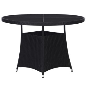 Mesa de jardín ratán sintético negro Ø110x74 cm de , Mesas de jardín - Ref: Foro24-318711, Precio: 191,99 €, Descuento: %