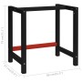 Black and red metal workbench structure 150x57x79 cm by vidaXL, Table legs - Ref: Foro24-147927, Price: 66,19 €, Discount: %