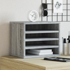 Organizador escritorio madera ingeniería gris 36x26x29,5 cm de , Clasificación y organización - Ref: Foro24-848050, Precio: 4...