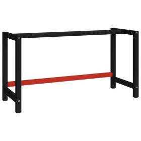 Banco de trabajo estructura metal negro y rojo 150x57x79 cm de vidaXL, Patas para mesas - Ref: Foro24-147929, Precio: 75,06 €...