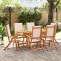 Garden dining set 7 pieces solid acacia wood and textilene by , Garden sets - Ref: Foro24-3279281, Price: 660,30 €, Discount: %