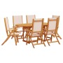 Garden dining set 7 pieces solid acacia wood and textilene by , Garden sets - Ref: Foro24-3279281, Price: 660,30 €, Discount: %