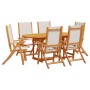 Garten-Esszimmer-Set, 7-teilig, Massivholz Akazie und Textilene von , Gartensets - Ref: Foro24-3279295, Preis: 641,71 €, Raba...