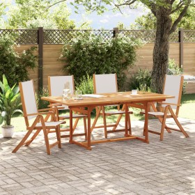 Garden dining set 5 pieces solid acacia wood and textilene by , Garden sets - Ref: Foro24-3279288, Price: 559,29 €, Discount: %