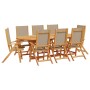 Garden dining set 9 pieces solid acacia wood and textilene by , Garden sets - Ref: Foro24-3279319, Price: 929,17 €, Discount: %