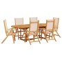 Garden dining set 7 pieces solid acacia wood and textilene by , Garden sets - Ref: Foro24-3279276, Price: 766,92 €, Discount: %