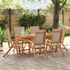 Garden dining set 7 pieces solid acacia wood and textilene by , Garden sets - Ref: Foro24-3279325, Price: 656,07 €, Discount: %