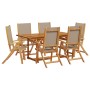 Garden dining set 7 pieces solid acacia wood and textilene by , Garden sets - Ref: Foro24-3279325, Price: 656,07 €, Discount: %