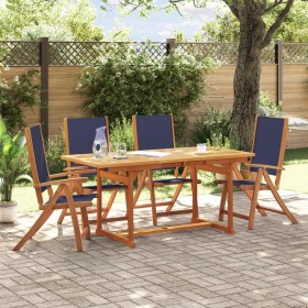 Garden dining set 5 pieces solid acacia wood and textilene by , Garden sets - Ref: Foro24-3279310, Price: 498,99 €, Discount: %