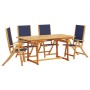 Garten-Esszimmer-Set, 5-teilig, Massivholz Akazie und Textilene von , Gartensets - Ref: Foro24-3279310, Preis: 497,87 €, Raba...