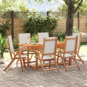 Garden dining set 7 pieces solid acacia wood and textilene by , Garden sets - Ref: Foro24-3279297, Price: 643,99 €, Discount: %