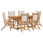 Garden dining set 7 pieces solid acacia wood and textilene by , Garden sets - Ref: Foro24-3279297, Price: 642,01 €, Discount: %