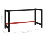 Workbench black and red metal structure 150x57x79 cm by vidaXL, Table legs - Ref: Foro24-147929, Price: 75,14 €, Discount: %