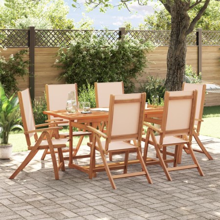 Garten-Esszimmer-Set, 7-teilig, Massivholz Akazie und Textilene von , Gartensets - Ref: Foro24-3279283, Preis: 645,99 €, Raba...