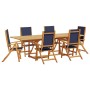 Garden dining set 7 pieces solid acacia wood and textilene by , Garden sets - Ref: Foro24-3279306, Price: 766,54 €, Discount: %