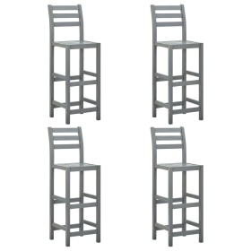 Kitchen stools 4 units solid gray acacia wood by vidaXL, Kitchen stools - Ref: Foro24-312418, Price: 234,99 €, Discount: %