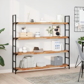 Solid acacia wood floating shelf with oil finish 120x20x4cm by , Shelves and shelves - Ref: Foro24-3279591, Price: 53,99 €, D...