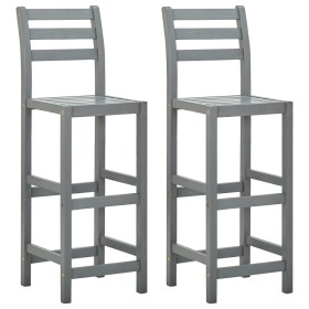 Kitchen stools, 2 units, solid acacia wood, gray. by vidaXL, Kitchen stools - Ref: Foro24-312417, Price: 131,03 €, Discount: %