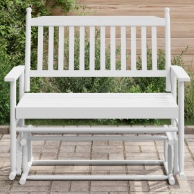 Sliding solid white poplar wood bench 118x70x104.5 cm by , Rocking chairs - Ref: Foro24-4008868, Price: 189,99 €, Discount: %