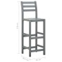 Kitchen stools, 2 units, solid acacia wood, gray. by vidaXL, Kitchen stools - Ref: Foro24-312417, Price: 114,99 €, Discount: %