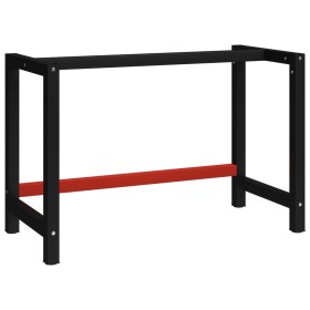 Black and red metal workbench structure, 120x57x79 cm. by vidaXL, Table legs - Ref: Foro24-147928, Price: 69,50 €, Discount: %