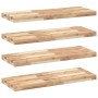 Floating shelves 4 units untreated acacia wood 80x30x4 cm by , Shelves and shelves - Ref: Foro24-3279454, Price: 180,07 €, Di...