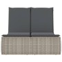 Double sun lounger with light gray synthetic rattan cushions by , Loungers - Ref: Foro24-368095, Price: 328,35 €, Discount: %