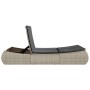 Double sun lounger with light gray synthetic rattan cushions by , Loungers - Ref: Foro24-368095, Price: 328,35 €, Discount: %