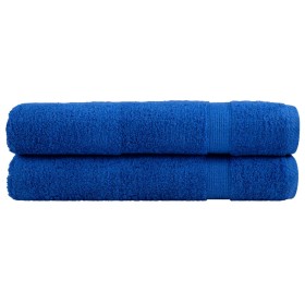 Toallas de sauna 2 uds 100% algodón azul 80x200 cm 600 gsm de , Toallas - Ref: Foro24-137194, Precio: 39,99 €, Descuento: %