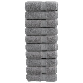 Toallas 10 unidades 100% algodón gris 30x30 cm 600 gsm de , Toallas - Ref: Foro24-137301, Precio: 20,92 €, Descuento: %