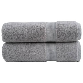 Shower towels 2 units 100% cotton gray 70x140 cm 600 gsm by , Towels - Ref: Foro24-137308, Price: 26,99 €, Discount: %