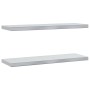 Wall shelves 2 units stainless steel silver 75x23.5x3 cm by , Shelves and shelves - Ref: Foro24-30283, Price: 42,98 €, Discou...