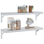 Wall shelves 2 units stainless steel silver 75x23.5x3 cm by , Shelves and shelves - Ref: Foro24-30283, Price: 42,98 €, Discou...