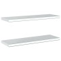 Wall shelves 2 units stainless steel silver 75x23.5x3 cm by , Shelves and shelves - Ref: Foro24-30283, Price: 42,98 €, Discou...