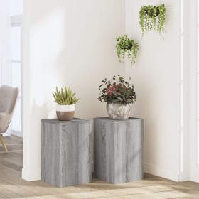 Soportes de plantas 2 uds madera gris Sonoma 30x30x50 cm de , Soportes para macetas - Ref: Foro24-852920, Precio: 62,99 €, De...