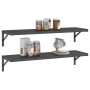 Wall shelves 2 units stainless steel black 100x30x3 cm by , Shelves and shelves - Ref: Foro24-30288, Price: 59,52 €, Discount: %