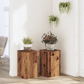 Soportes de plantas 2 uds madera roble envejecido 30x30x50 cm de , Soportes para macetas - Ref: Foro24-852922, Precio: 57,67 ...