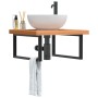 Wall-mounted sink shelf made of steel and solid beech wood by , bathroom vanities - Ref: Foro24-3302513, Price: 104,62 €, Dis...