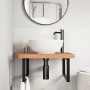 Wall-mounted sink shelf made of steel and solid beech wood by , bathroom vanities - Ref: Foro24-3302513, Price: 104,62 €, Dis...