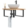 Wall-mounted sink shelf made of steel and solid oak wood by , bathroom vanities - Ref: Foro24-3302477, Price: 92,73 €, Discou...