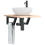 Wall-mounted sink shelf made of steel and solid oak wood by , bathroom vanities - Ref: Foro24-3302539, Price: 64,18 €, Discou...