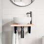 Estante de lavabo de pared de acero y madera maciza de roble de , Tocadores de baño - Ref: Foro24-3302539, Precio: 64,18 €, D...