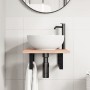 Estante de lavabo de pared de acero y madera maciza de roble de , Tocadores de baño - Ref: Foro24-3302553, Precio: 61,32 €, D...