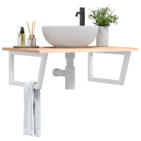 Wall-mounted sink shelf made of steel and solid oak wood by , bathroom vanities - Ref: Foro24-3302634, Price: 89,42 €, Discou...