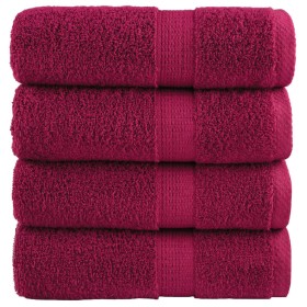 4 burgundy 100% cotton towels 30x30 cm 600 gsm by , Towels - Ref: Foro24-137204, Price: 12,99 €, Discount: %